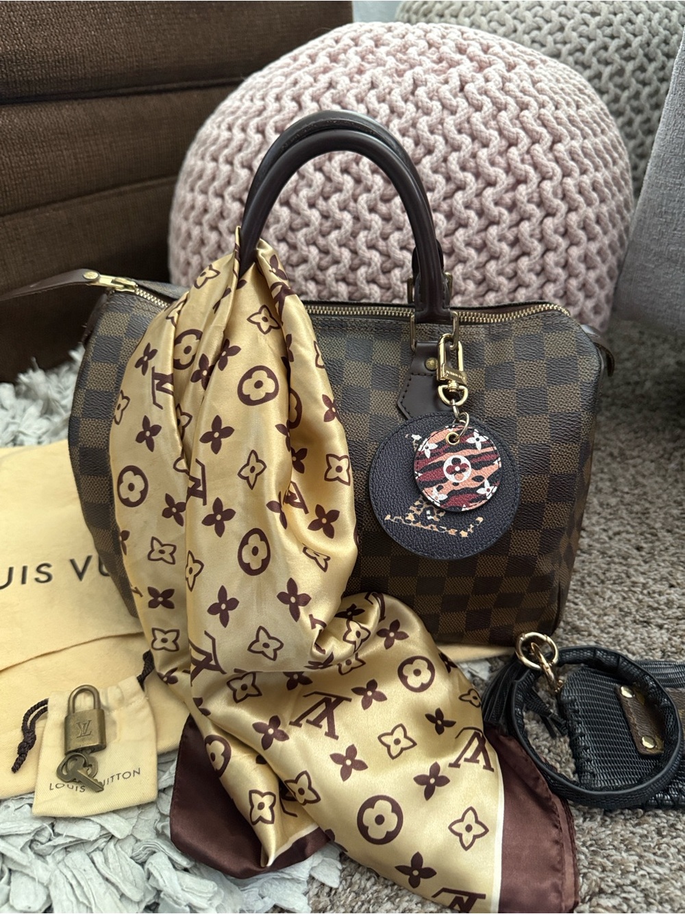 Louis Vuitton Brown Damier Ebene Speedy Bandoulière 30 Handbag